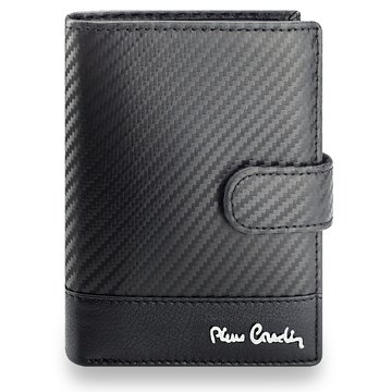 Pierre Cardin YS607 326A Czarny Skórzany Pionowy Portfel Męski RFID Secure