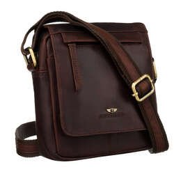 Listonoszka męska ze skóry naturalnej w brązowym kolorze - Peterson