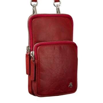 Czerwona Skórzana Torba Męska Visconti S-5 z Regulowanym Paskiem i Dwoma Zewnętrznymi Kieszeniami