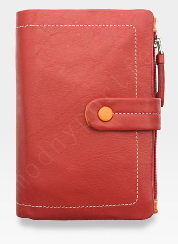 Visconti Portfel Damski Skórzany M87 Czerwony Multi