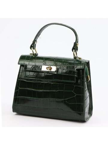Damska Torebka Skórzana Luka 19-17 MN CROCO ciemny zielony