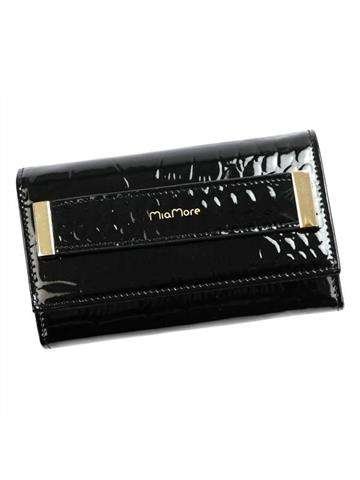 Etui Skórzane MiaMore PHONE CASE L1784 Czarne na iPhone 13 z Złotym Łańcuszkiem i Dodatkowym Paskiem