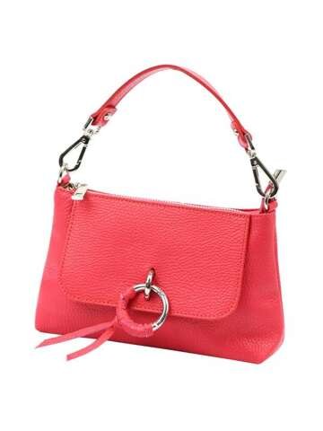 Damska Torebka Skórzana Luka 21-002 DOLLARO Malinowy Listonoszka z Dodatkowym Paskiem