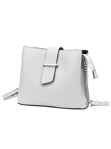 Torebka Skórzana Luka 20-096 DOLLARO Listonoszka Popiel Ze Skóry Naturalnej