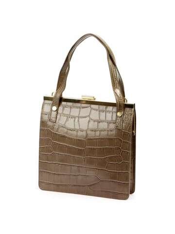 Damska Torebka Skórzana Luka 19-90 COCO Taupe na Ramię z Regulowanym Paskiem