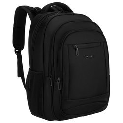 Młodzieżowy, miękki plecak szkolny z poliestru w czarnym kolorze, zawieszony na regulowanych szelkach - Peterson