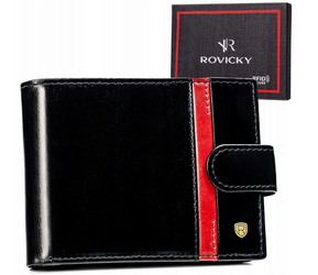 Duży, elegancki portfel męski ze skóry naturalnej Rovicky