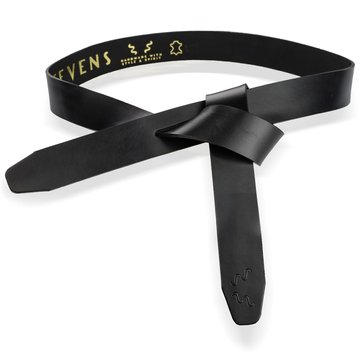 Damski Pasek Długi Wiązany Skóra Naturalna Czarny Skórzany