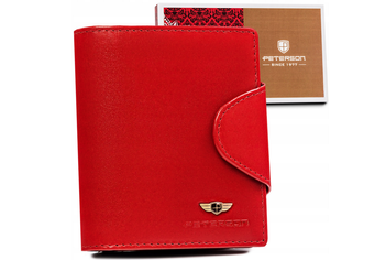 Skórzany portfel damski z systemem RFID — Peterson