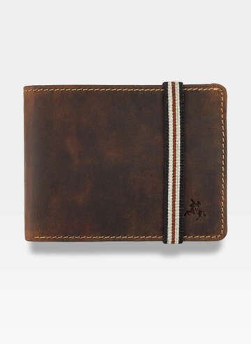 Portfel Męski Slim Skórzany Visconti BN3 Jasny Brąz na Gumkę z Funkcją RFID Secure