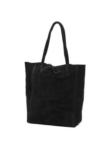 Torebka Damska Skórzana A4 Patrizia 419-013-05 Czarna Shopper Zamszowa