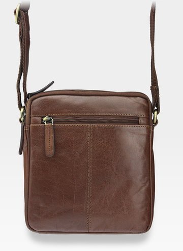 Torebka Męska Skórzana Listonoszka Visconti Skóra Naturalna S-8 Brązowa