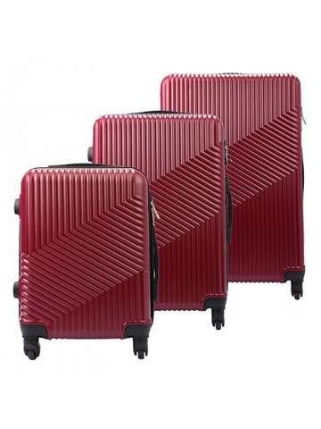 Zestaw Walizek Pierre Cardin DIBAI06 1630 Z x3 Bordowy, ABS, Zamek Szyfrowy, 4 Kółka
