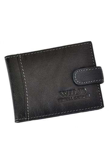 Etui na Karty Wild Things Only 5514 Skórzane Czarne z Przezroczystymi Przegrodami