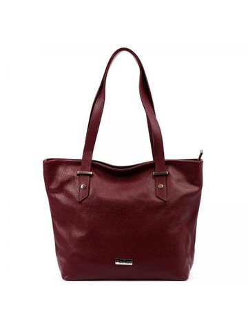 Damska Torebka Skórzana A4 MiaMore 01-058 DOLLARO bordo