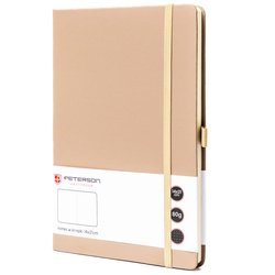 Notes w twardej oprawie w kolorze khaki i w formacie A5 zadrukowany w kropki - Peterson