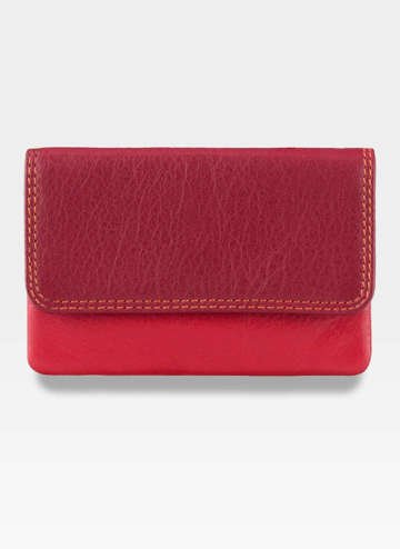 Visconti Portfel Damski Mały Z miejscem na Klucze Skórzany RB99 Czerwony