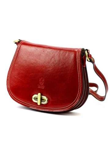 Torebka Damska Skórzana Florence ART. 873 Czerwona Listonoszka Crossbody