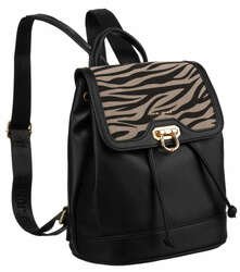 Miejski plecak damski z klapką wykonany ze skóry ekologicznej - David Jones