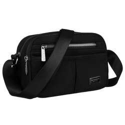 Czarna listonoszka damska na szerokim pasku - Peterson