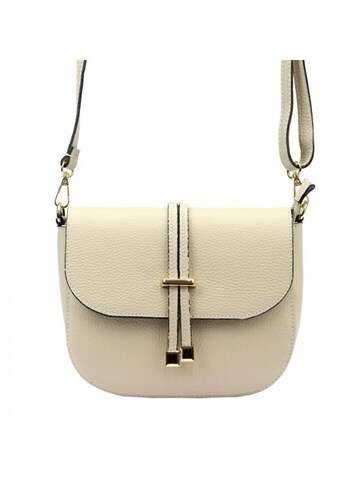 Torebka Damska Luka 20-028 DOLLARO Skórzana Listonoszka Beżowa Ze Skóry Naturalnej