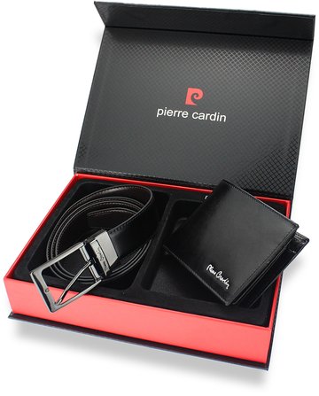 Zestaw Prezentowy Pierre Cardin Pasek i Portfel w eleganckim pudełku na prezent 8806