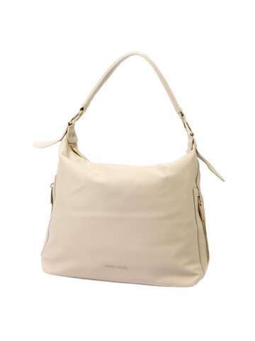 Beżowa torebka eko Pierre Cardin WX10 9555 do ręki i na ramię średnia
