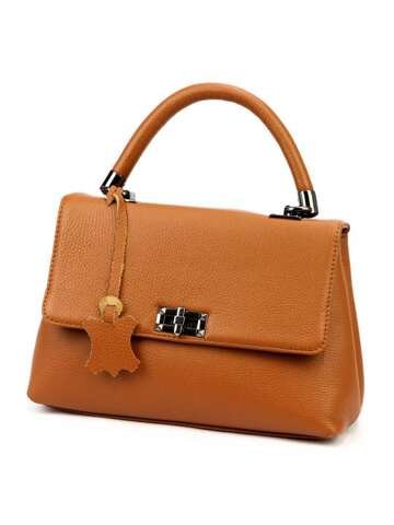 Torebka Damska Skórzana Luka 24-041 DOLLARO Kuferek Camel z Dodatkowym Paskiem