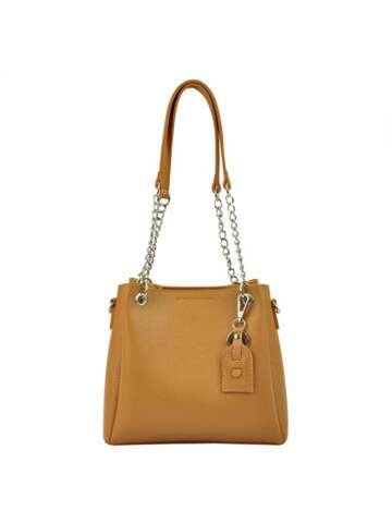 Torebka Skórzana Luka Camel Shopperbag z Dopinanym Paskiem Crossbody Naturalna Skóra