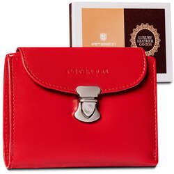 Skórzany portfel damski z systemem RFID zapinany na zatrzask — Peterson