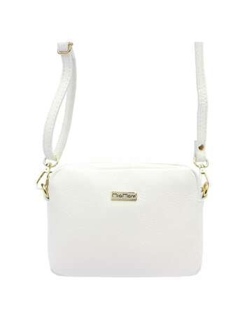 Torebka Skórzana MiaMore 01-059 DOLLARO Biała Listonoszka Crossbody