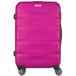 Elegancka, duża walizka podróżna ABS+ w różowym kolorze - Peterson