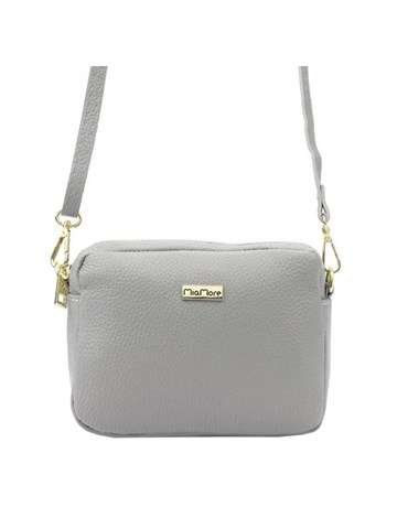 Torebka Skórzana MiaMore 01-059 DOLLARO Listonoszka Popiel Ze Skóry Naturalnej