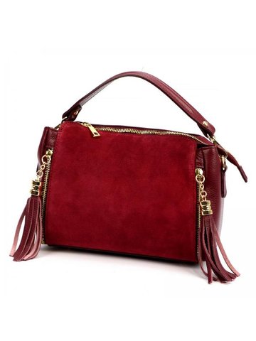 Damska Torebka Skórzana Luka 25-059 bordo