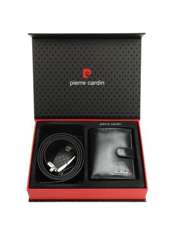 Zestaw Upominkowy Prezentowy Pierre Cardin Portfel Skórzany + Pasek Dwustronny 125cm ZG-EX-06