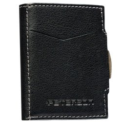 Mały, pionowy portfel męski w czarnym kolorze zamykany na zatrzask - Peterson