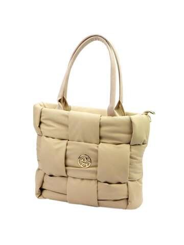 Damska torebka eko A4 beżowa na ramię Gregorio SI1191 pikowana elegancka