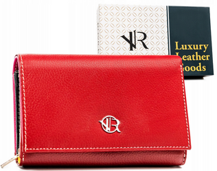 Skórzany elegancki portfel damski na zatrzask Rovicky