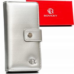 Duży klasyczny portfel damski ze skóry ekologicznej Rovicky