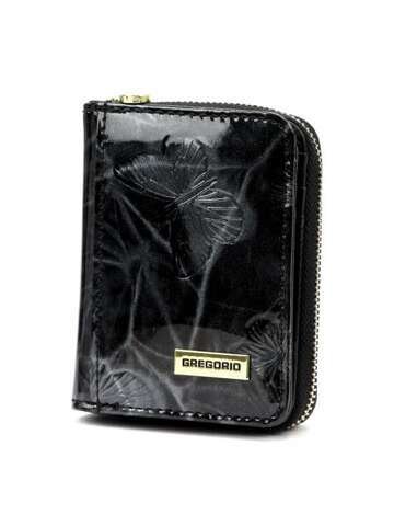 Portfel Damski Gregorio BTS-125 Skórzany Czarny z Zabezpieczeniem RFID i Złotymi Okuciami