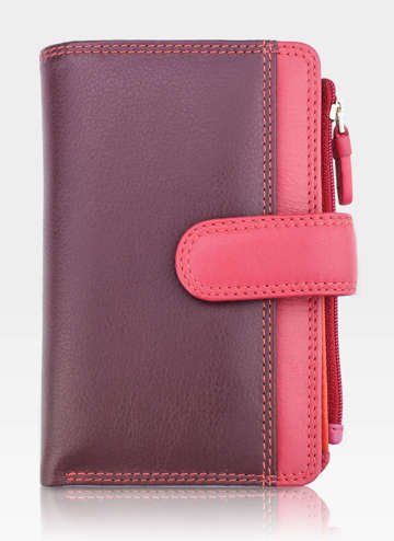 Visconti Portfel Damski Skórzany RAINBOW RB-97 Śliwka Multi