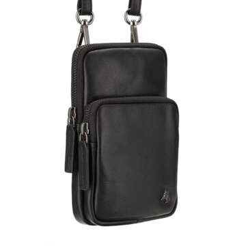 Czarna Skórzana Torba Męska Visconti S-5 z Regulowanym Paskiem i Dwoma Zewnętrznymi Kieszeniami