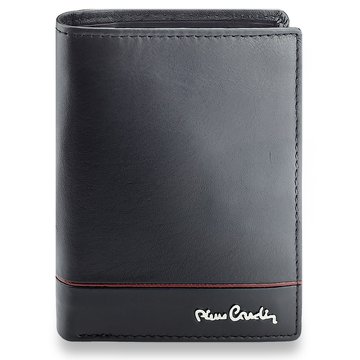 Pierre Cardin Czarny Skórzany Portfel Męski Pionowy RFID YS605 326