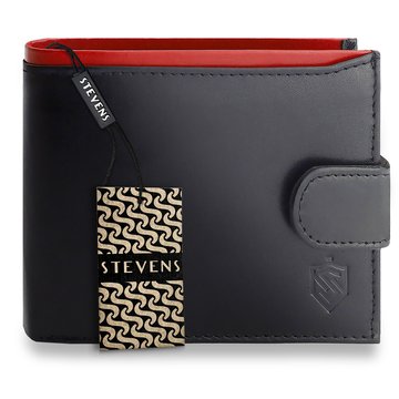 Portfel Męski Skórzany STEVENS Ochrona RFID Czarny PREMIUM