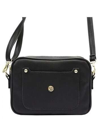 Torebka Damska Listonoszka Gregorio EKO PREMIUM #1018 Czarna Eko-skóra Złote Okucia