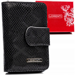 Błyszczący portfel damski ze skóry naturalnej Lorenti