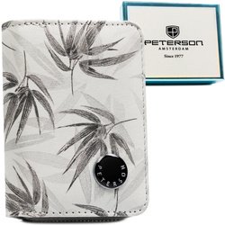 Mały, biały portfel damski ze skóry ekologicznej i naturalnej - Peterson