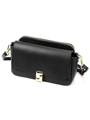 Damska Torebka Skórzana Czarna Listonoszka Luka 24-043 DOLLARO