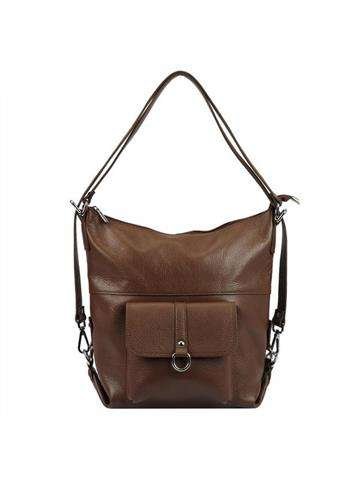 Torebka Damska Patrizia 19-001 Shopperbag Skóra Naturalna Ciemny Brąz Duża Mieści A4