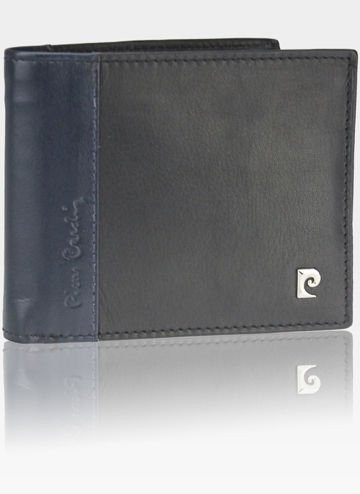 Mały I Cienki Portfel Męski PIERRE CARDIN Skórzany Tilak30 8824 Nero/Blu